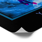 Fiery Black Fantasy Horse Creëer Your Own Poster (Hoek)