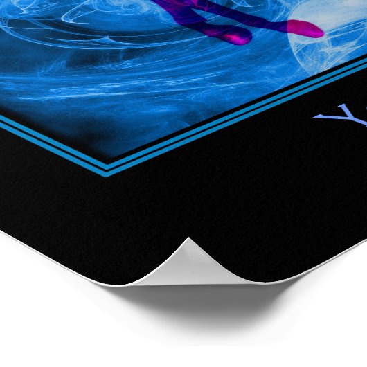 Fiery Black Fantasy Horse Creëer Your Own Poster (Hoek)