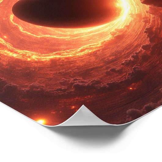 Fiery Black Hole Space Vortex Cosmic Event Art Poster (Hoek)