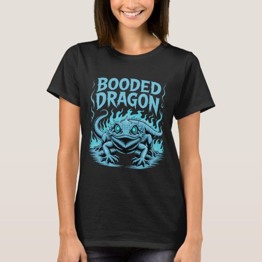 Fiery Blue Hooded Dragon T-shirt (Voorkant)