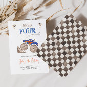 Fiery Blue Monster Truck 4e uitnodiging