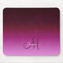Fiery Burgundy Pink Ombre Monogram