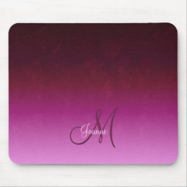 Fiery Burgundy Pink Ombre Monogram Muismat