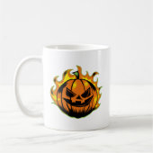 Fiery Carved Halloween Pumpkin Mug Koffiemok (Links)