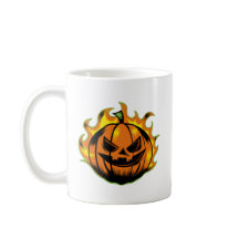 Fiery Carved Halloween Pumpkin Mug