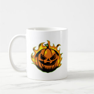 Fiery Carved Halloween Pumpkin Mug Koffiemok