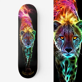 Fiery Cheetah Glowing Cool Style Persoonlijk Skateboard