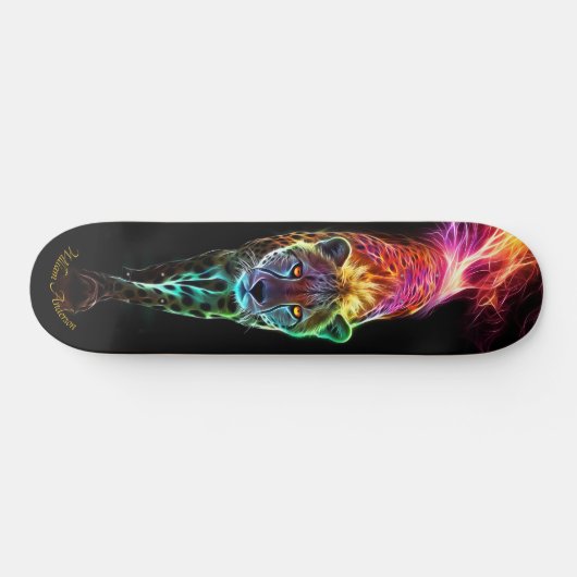 Fiery Cheetah Glowing Cool Style Persoonlijk Skateboard (Horizontaal)