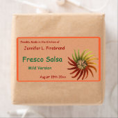 Fiery Chili Pepper Canning Jar Etiket (Insitu)