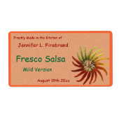 Fiery Chili Pepper Canning Jar Etiket (Voorkant)