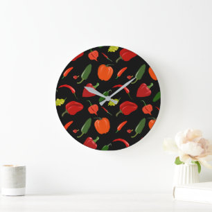 Fiery Chili Pepper Home Decor Grote Klok