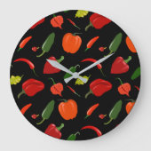 Fiery Chili Pepper Home Decor Grote Klok (Voorkant)