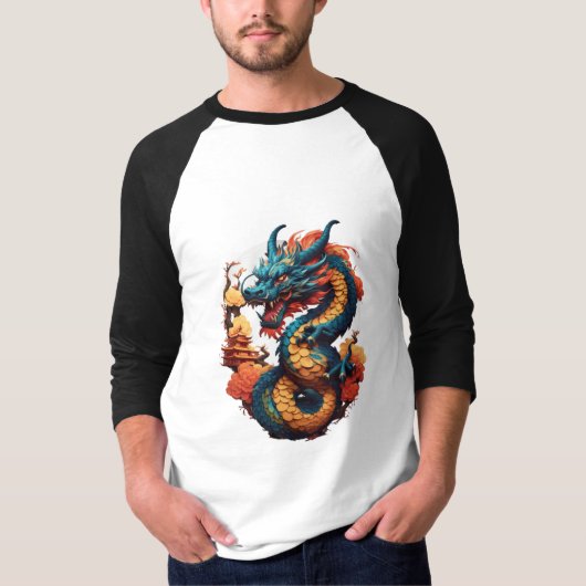 Fiery Chinese Dragon T-Shirt (Voorkant)