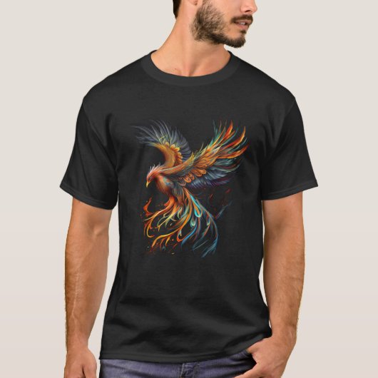 Fiery Chinese Phoenix Graphic Tees Men Women Boys  (Voorkant)