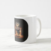 Fiery Christmas Coffee Cup met Heart Steam Art Koffiemok (Voorkant rechts)