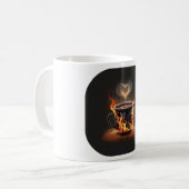 Fiery Christmas Coffee Cup met Heart Steam Art Koffiemok (Voorkant links)