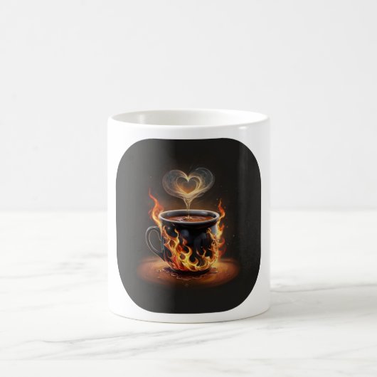 Fiery Christmas Coffee Cup met Heart Steam Art Koffiemok (Center)