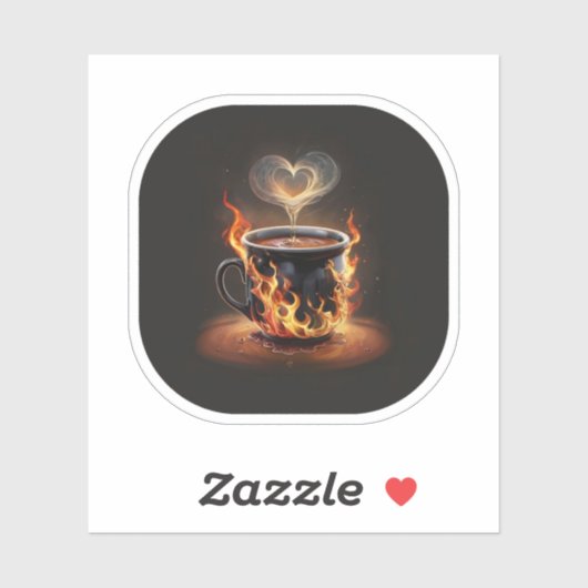 Fiery Christmas Coffee Cup met Heart Steam Art Sticker (Vel)