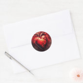 Fiery Cracked Heart Sticker – symbool van hartstoc (Envelop)