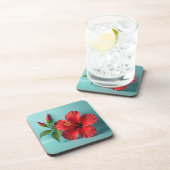 Fiery Crimson Hibiscus Bier Onderzetter (Rechterzijde)