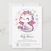 Fiery Custom Pastel Dragon Baby shower Kaart (Voorkant)