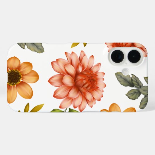 Fiery Dahlia Bloom  Case-Mate iPhone Case (Achterkant (horizontaal))