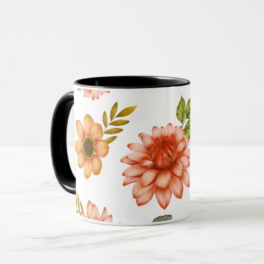 Fiery Dahlia Bloom  Mok (Voorkant links)