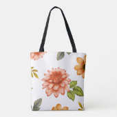 Fiery Dahlia Bloom Tote Bag (Achterkant)