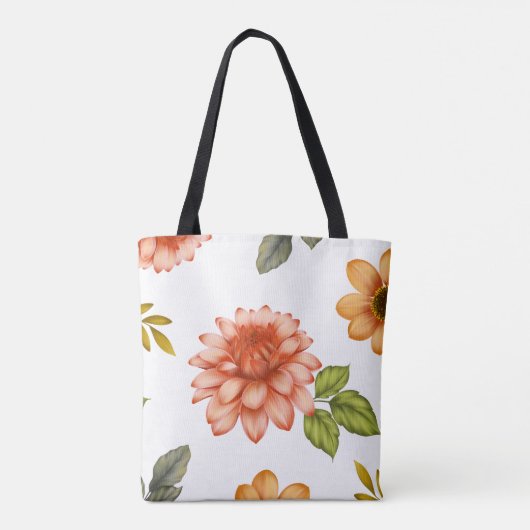 Fiery Dahlia Bloom Tote Bag (Achterkant)