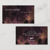 Fiery Dark Marble | Dramatische Waterverf Visitekaartje (Voorkant / Achterkant)