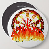 Fiery Dartboard Flames Art Design Ronde Button 6,0 Cm (Voorkant /achterkant)