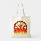 Fiery Dartboard Flames Art Design Tote Bag (Achterkant)