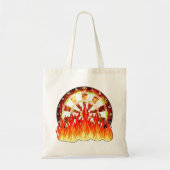 Fiery Dartboard Flames Art Design Tote Bag (Voorkant)