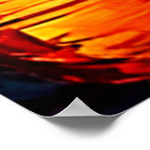 Fiery Deer Stance-Crimson Stag Scene Poster (Hoek)