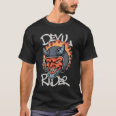 Fiery Devil with Helmet streetwear T-shirt (Voorkant)