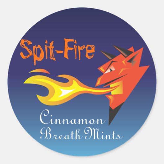 Fiery Devil's Head_Cinnamon Breath Mints Ronde Sticker (Voorkant)