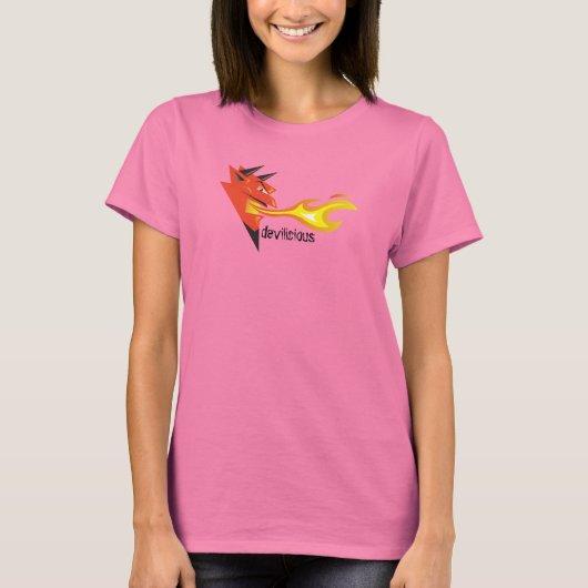 Fiery Devil's Head_devilicious T-shirt (Voorkant)