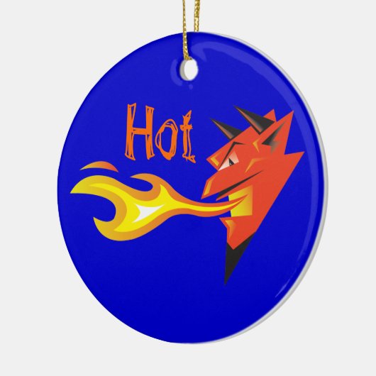 Fiery Devil's Head Door Hanger Keramisch Ornament (Links)