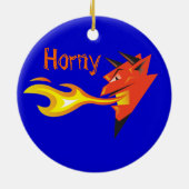 Fiery Devil's Head Door Hanger Keramisch Ornament (Achterkant)