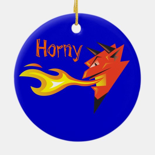 Fiery Devil's Head Door Hanger Keramisch Ornament (Achterkant)