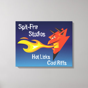 Fiery Devil's Head_Hot Licks Cool Riffs Canvas Afdruk