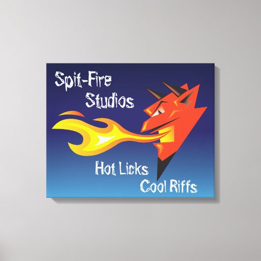 Fiery Devil's Head_Hot Licks Cool Riffs Canvas Afdruk (Voorkant)