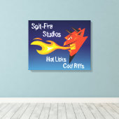 Fiery Devil's Head_Hot Licks Cool Riffs Canvas Afdruk (Insitu (Houten vloer))