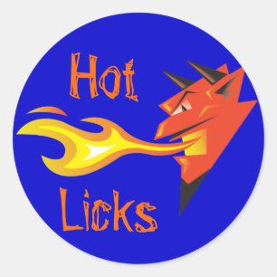 Fiery Devil's Head_"Hot Licks" sticker