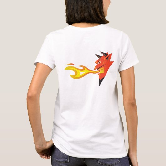 Fiery Devil's hoofd T-shirt (Achterkant)