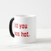 Fiery Devil's hoofd zei dat het heet was. Magische Mok (Voorkant links)