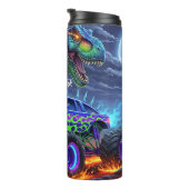 Fiery Dinosaur Monster Truck Battle Thermosbeker (Geroteerd rechts)