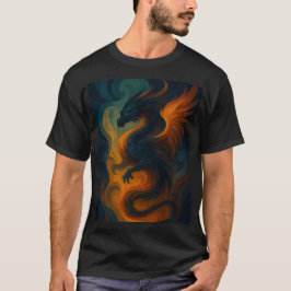 Fiery Dragon Abstracte Kunst – Fantasy Beast T-shi T-shirt