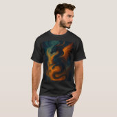 Fiery Dragon Abstracte Kunst – Fantasy Beast T-shi T-shirt (Voorkant volledig)