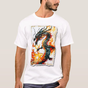Fiery Dragon Art T-shirt